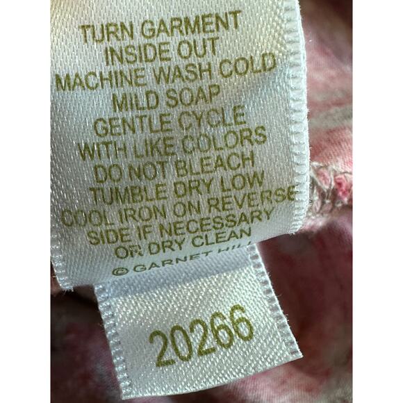 Garnet Hill Sz L Floral Rose Print V-Neck Dress Knee Length Cap Sleeve Cottage - Picture 5 of 11